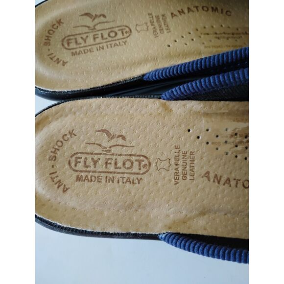 Womens Fly Flot Shoes Sandal Slide Mule Size 9 EU 41 Navy Mesh Made in Italy - Picture 4 of 6